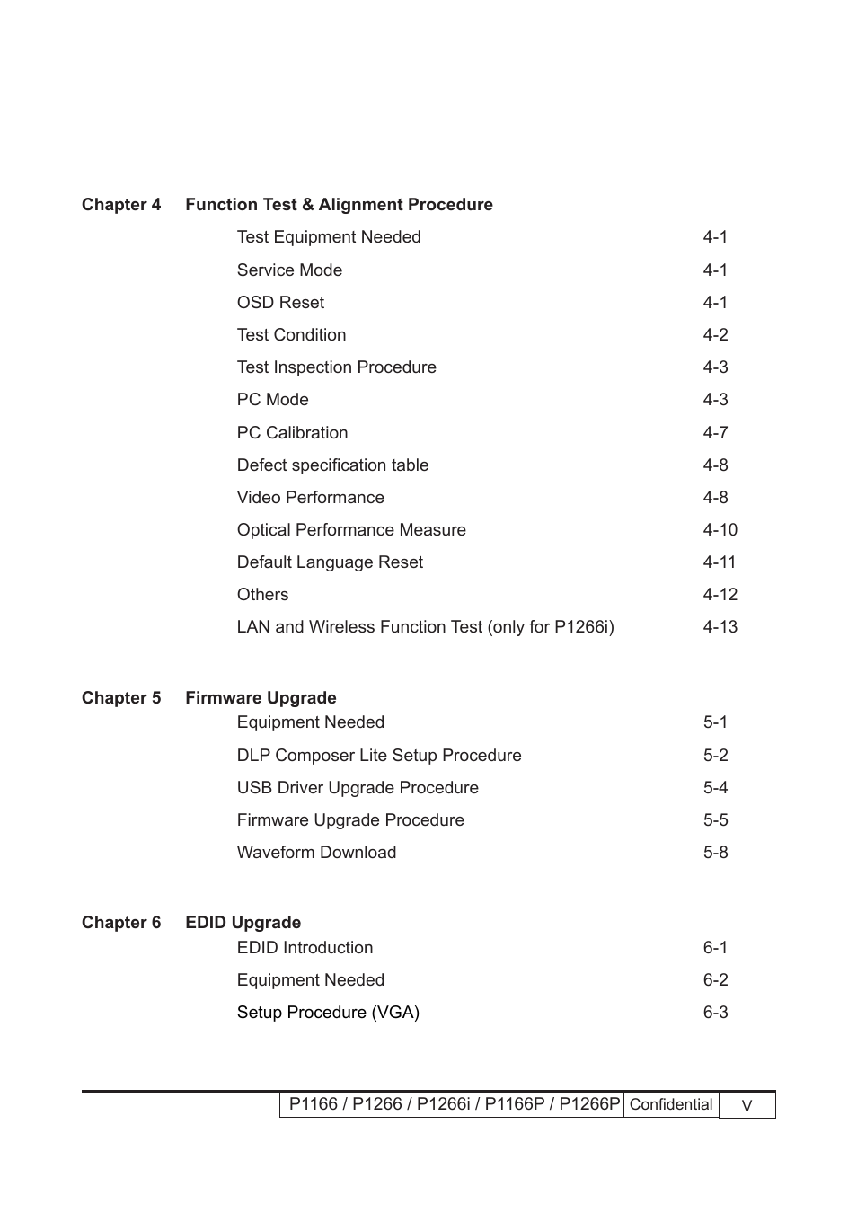 Acer P1166 User Manual | Page 6 / 126