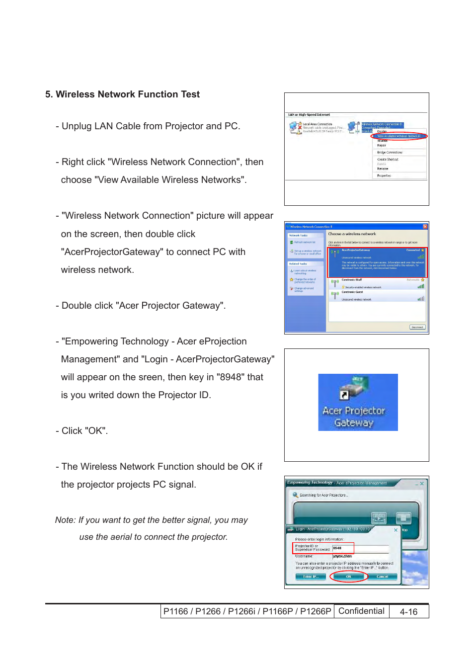 Acer P1166 User Manual | Page 82 / 126