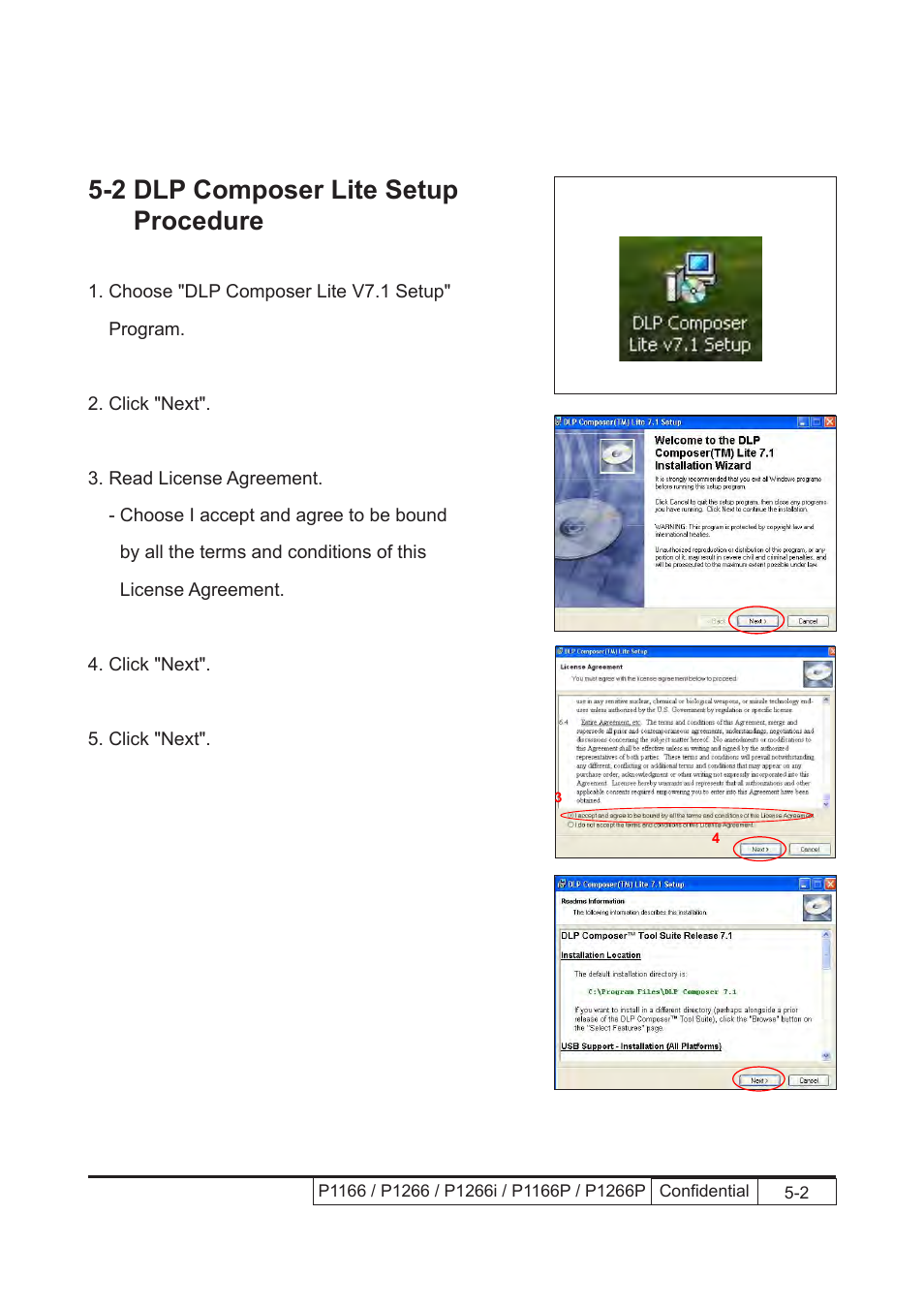 2 dlp composer lite setup procedure | Acer P1166 User Manual | Page 84 / 126