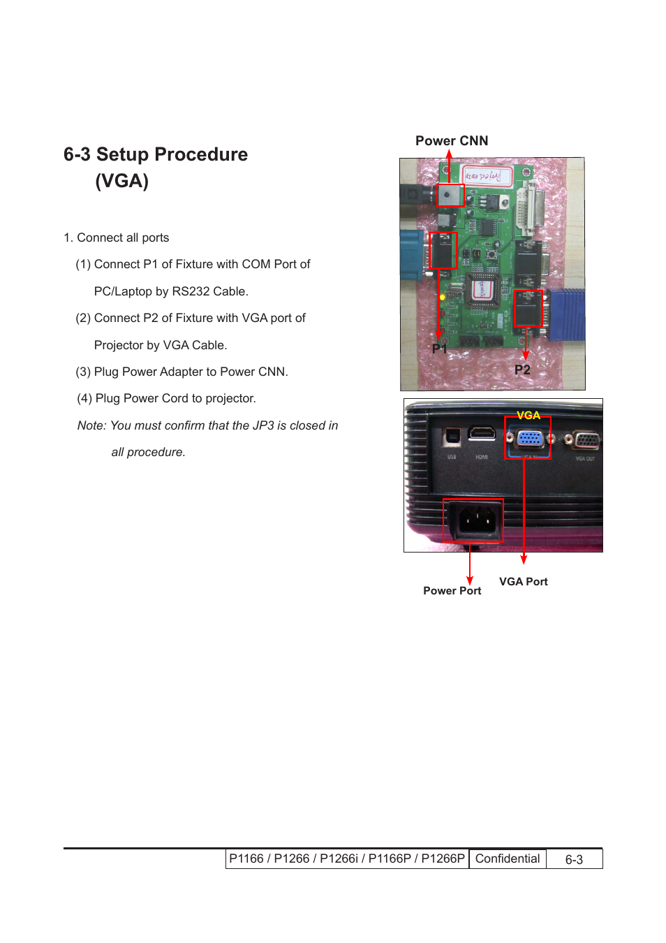 3 setup procedure (vga) | Acer P1166 User Manual | Page 93 / 126