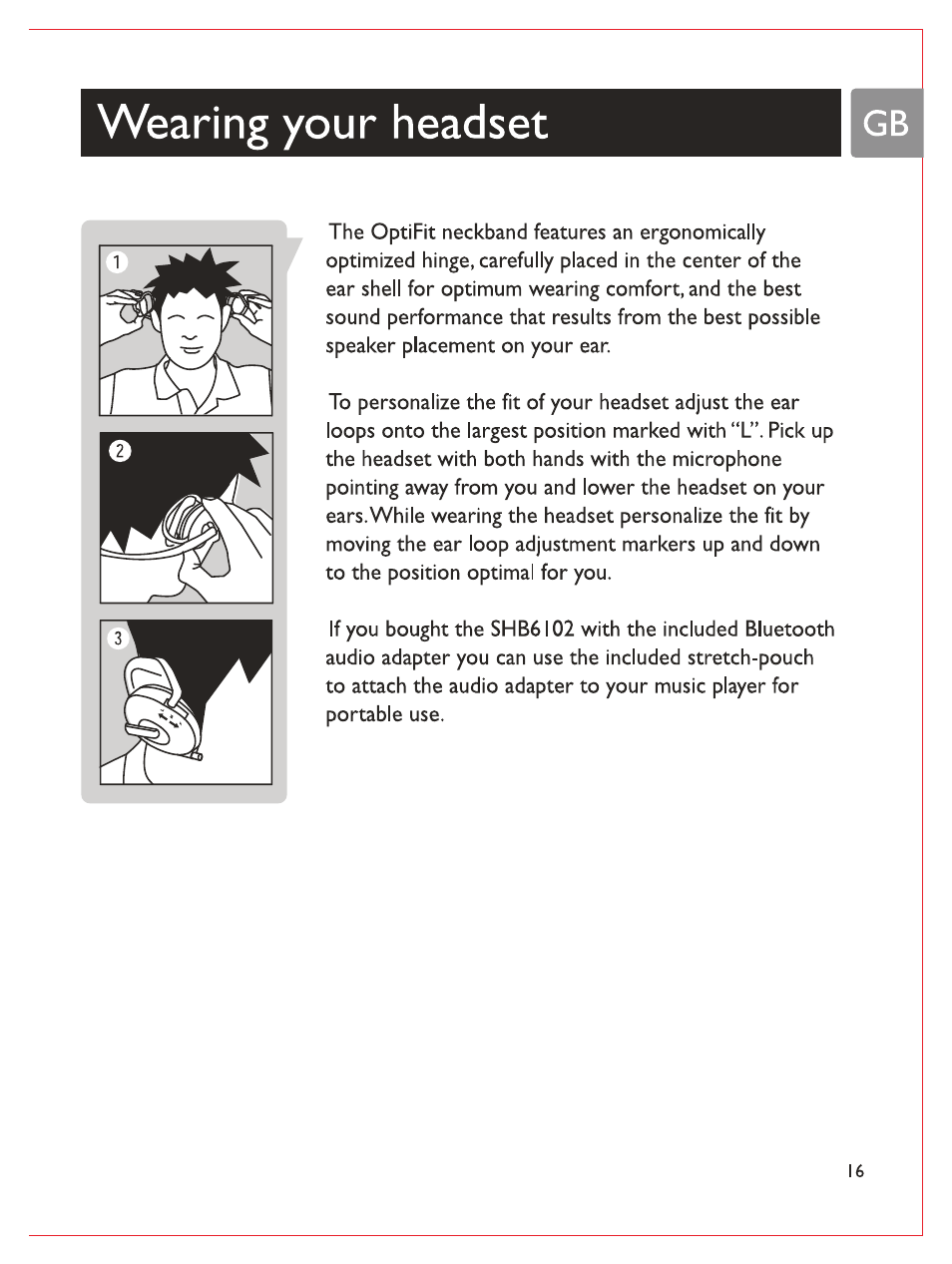 Wearing your headset | Philips Casque stéréo Bluetooth User Manual | Page 18 / 117
