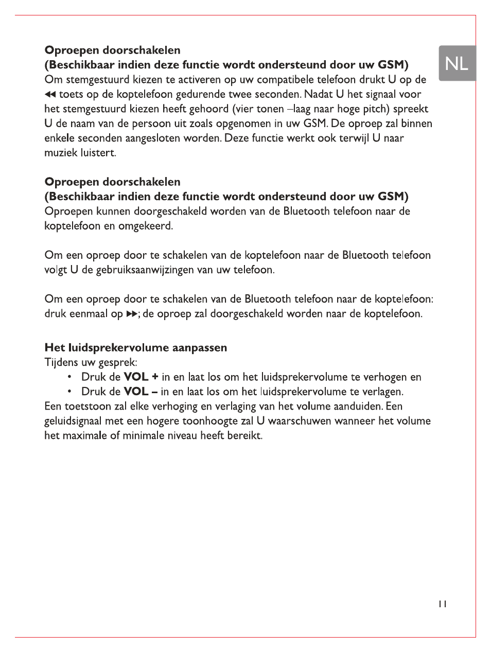 Philips Casque stéréo Bluetooth User Manual | Page 70 / 117