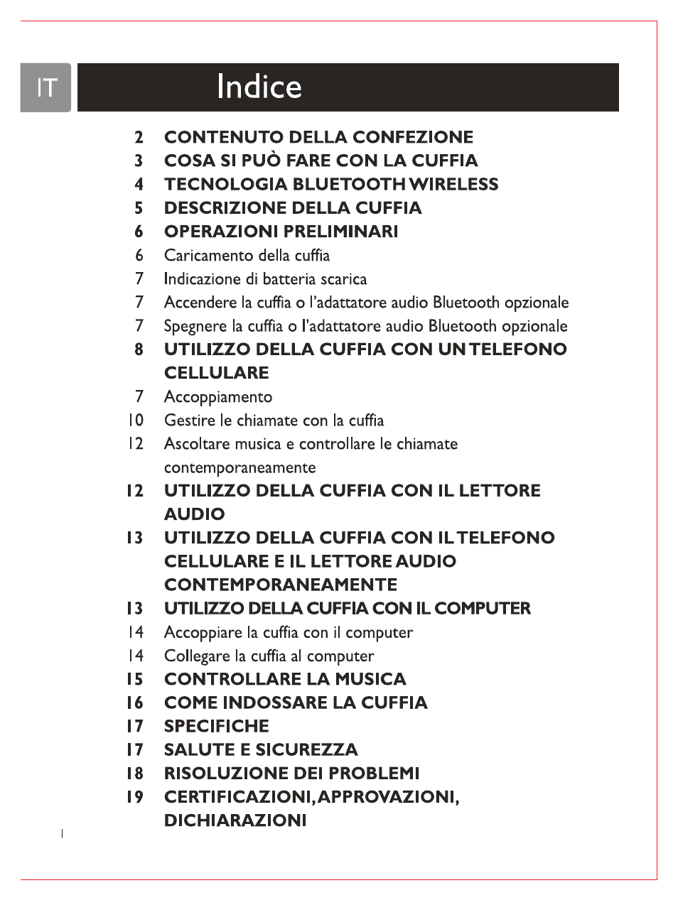 Indice | Philips Casque stéréo Bluetooth User Manual | Page 79 / 117