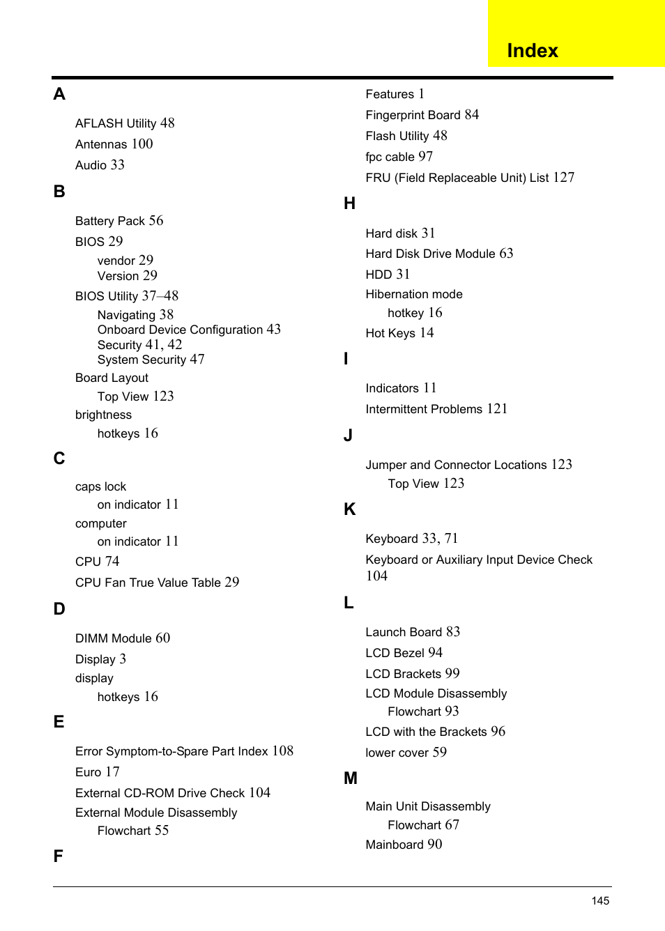 Index | Acer 5330 User Manual | Page 151 / 152
