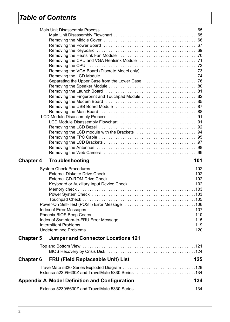 Acer 5330 User Manual | Page 8 / 152