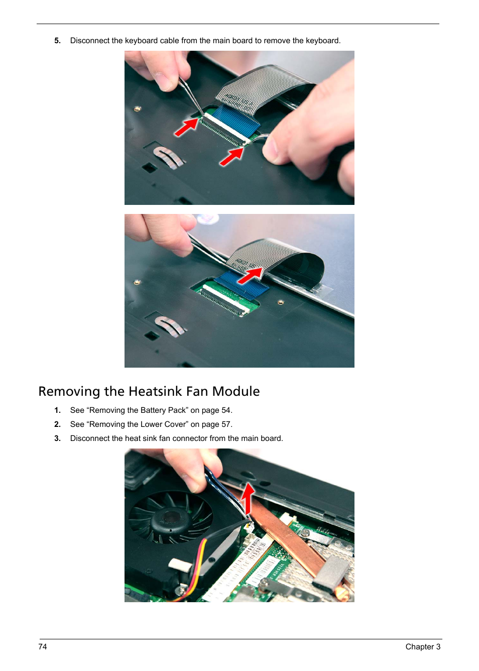 Removing the heatsink fan module | Acer 5330 User Manual | Page 80 / 152