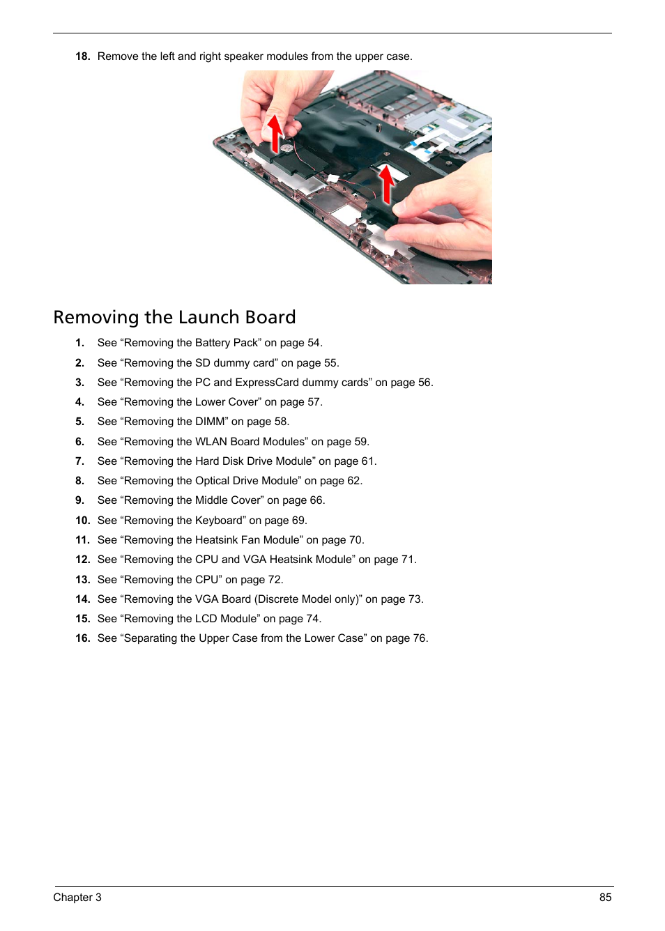 Removing the launch board | Acer 5330 User Manual | Page 91 / 152