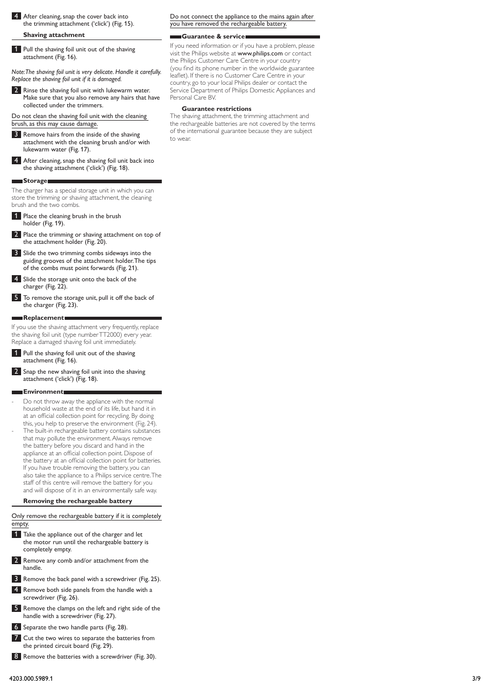 Philips BODYGROOM Series 5000 Tondeuse corps User Manual | Page 3 / 9