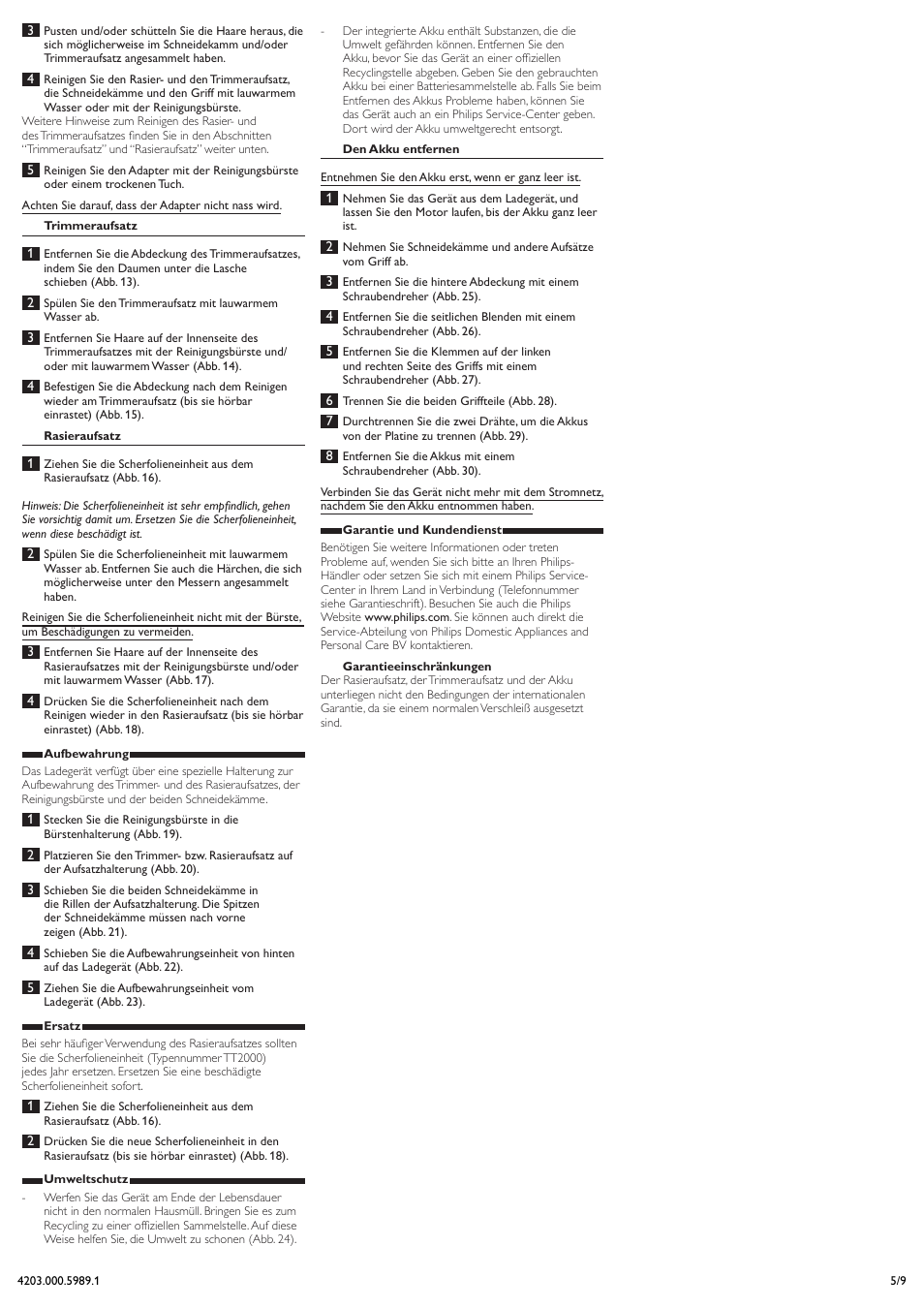 Philips BODYGROOM Series 5000 Tondeuse corps User Manual | Page 5 / 9