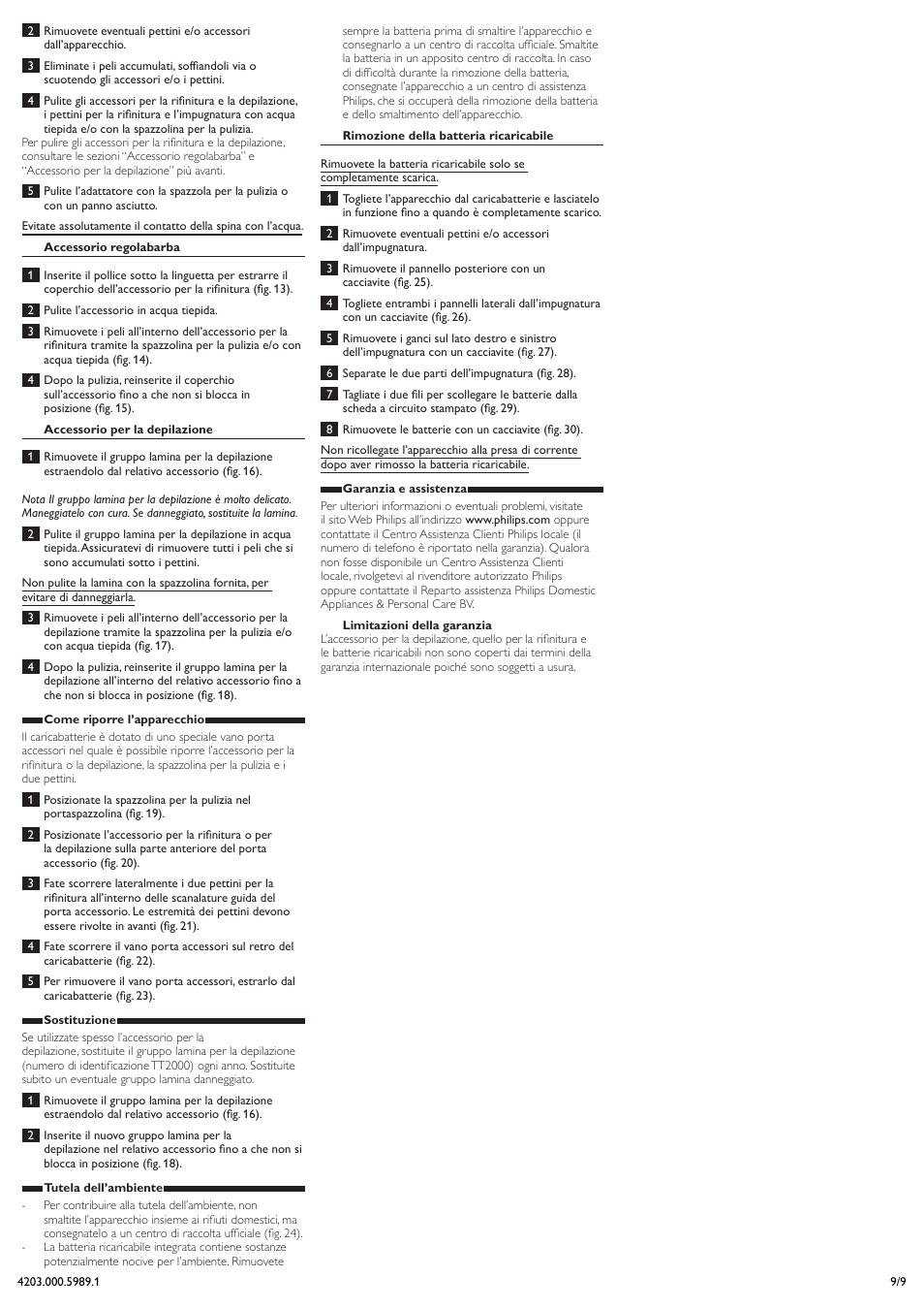 Philips BODYGROOM Series 5000 Tondeuse corps User Manual | Page 9 / 9