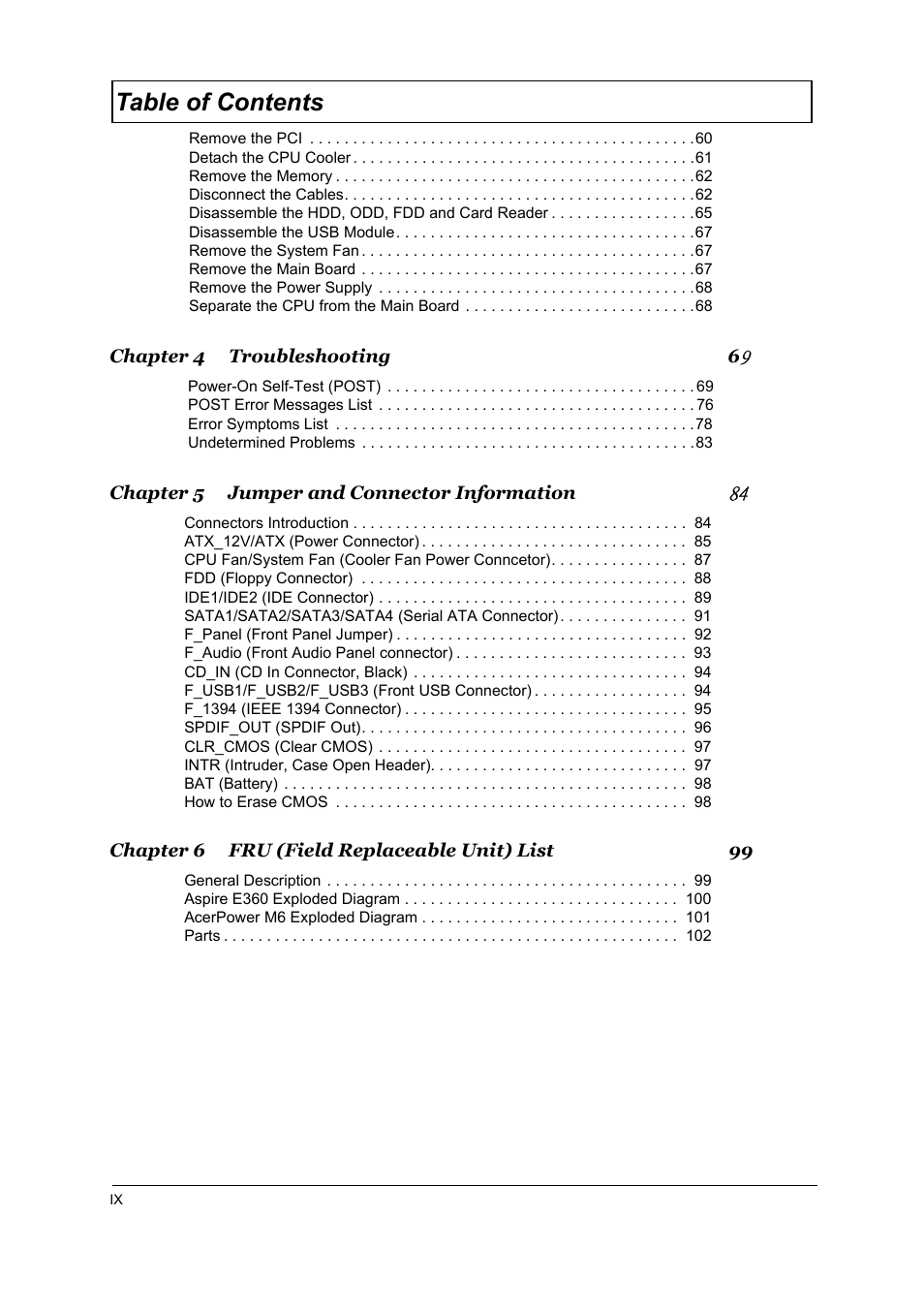 Acer Aspire T160 User Manual | Page 9 / 164
