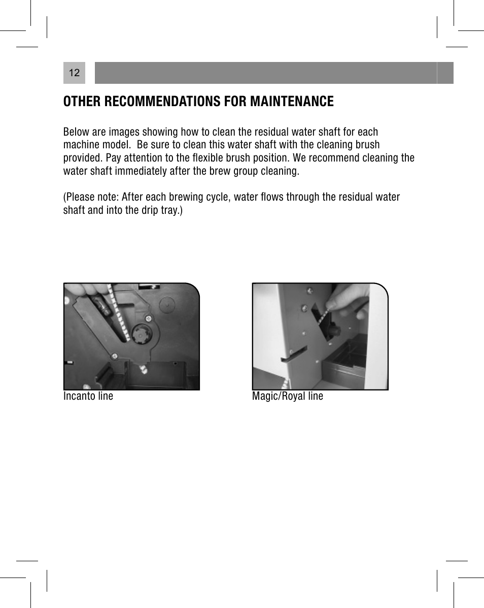Other recommendations for maintenance | Philips Saeco Kit service User Manual | Page 13 / 52