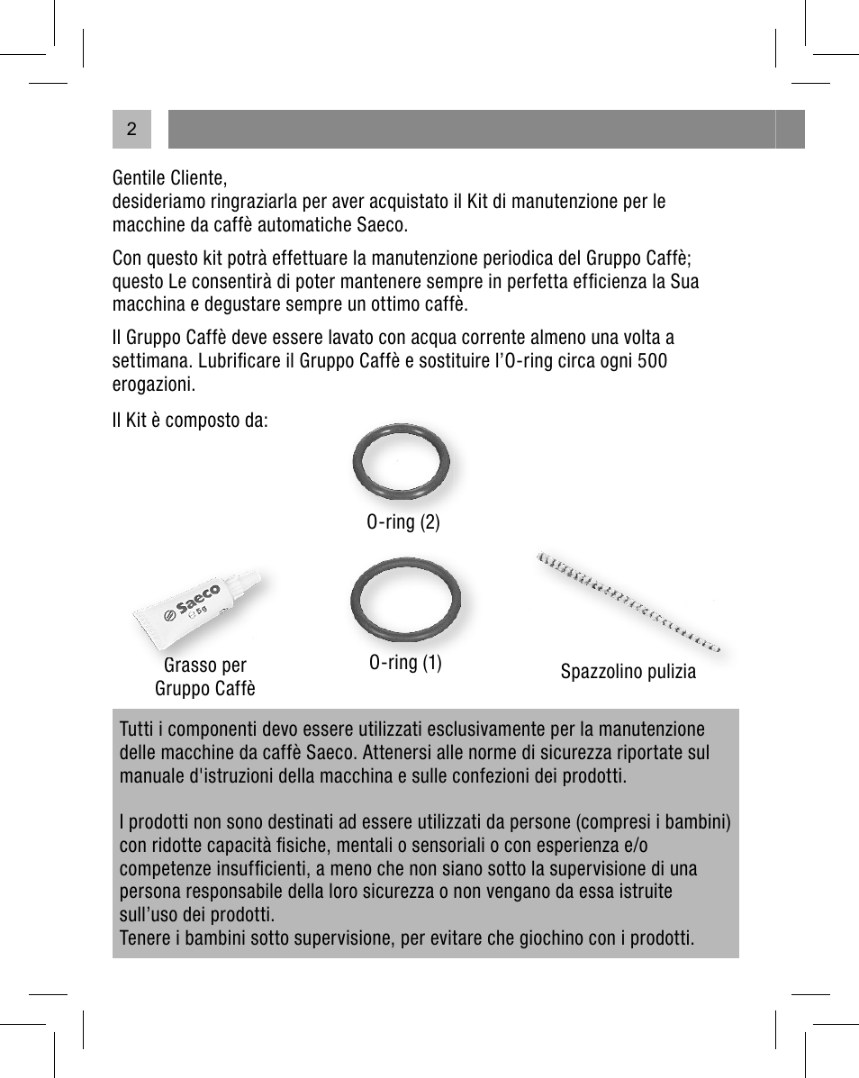 Philips Saeco Kit service User Manual | Page 3 / 52