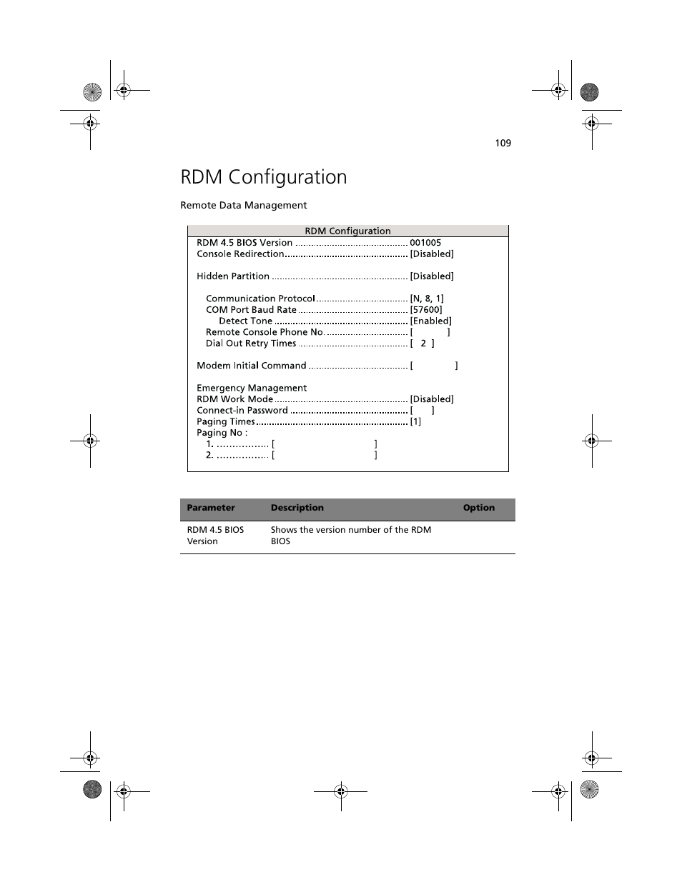 Rdm configuration | Acer Altos G610 User Manual | Page 119 / 156