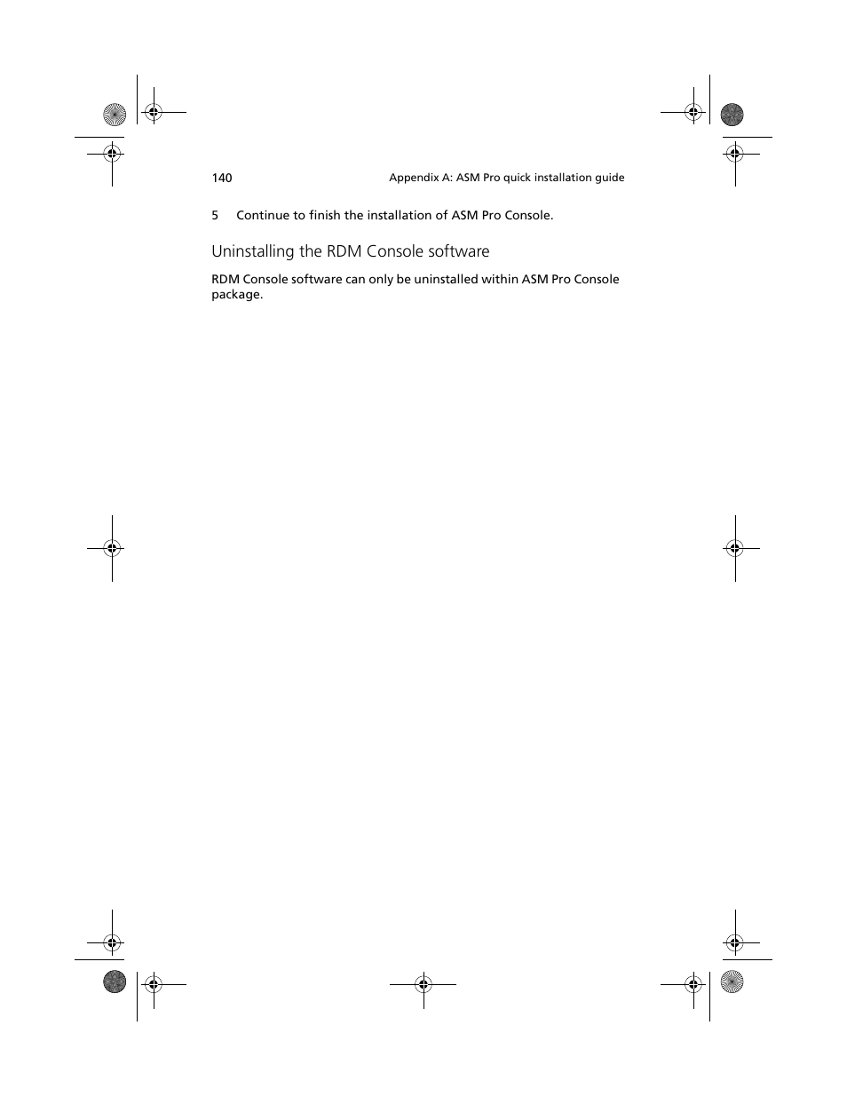 Uninstalling the rdm console software | Acer Altos G610 User Manual | Page 150 / 156