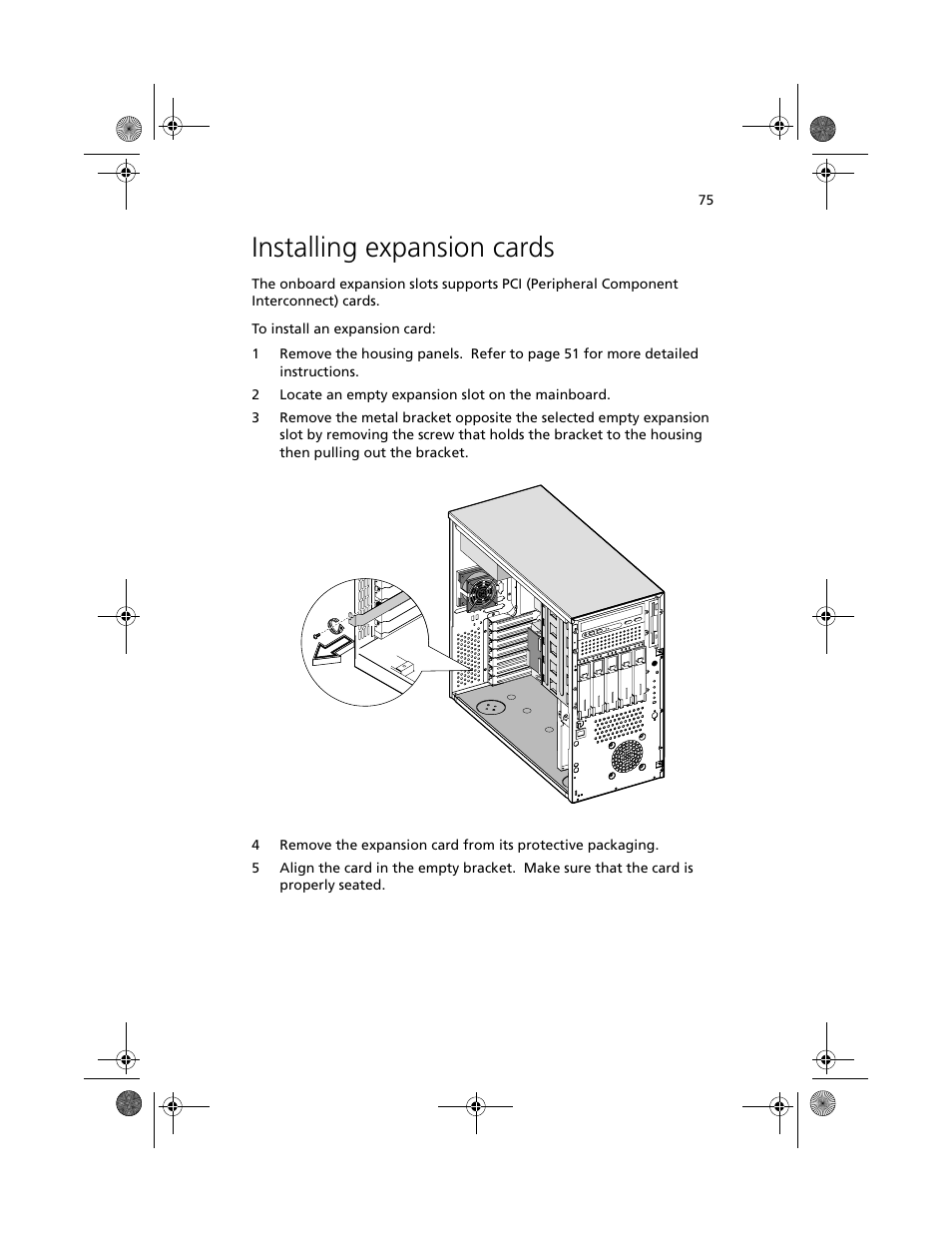 Installing expansion cards | Acer Altos G610 User Manual | Page 85 / 156