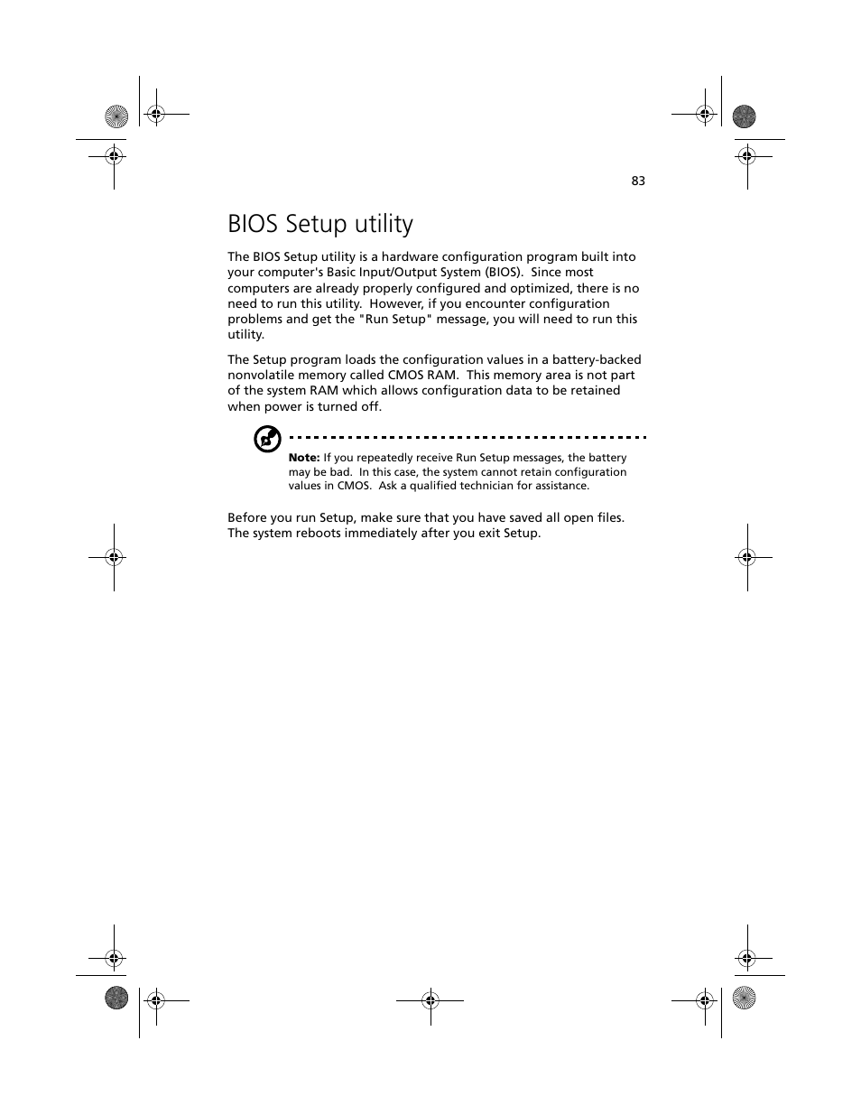 Bios setup utility | Acer Altos G610 User Manual | Page 93 / 156