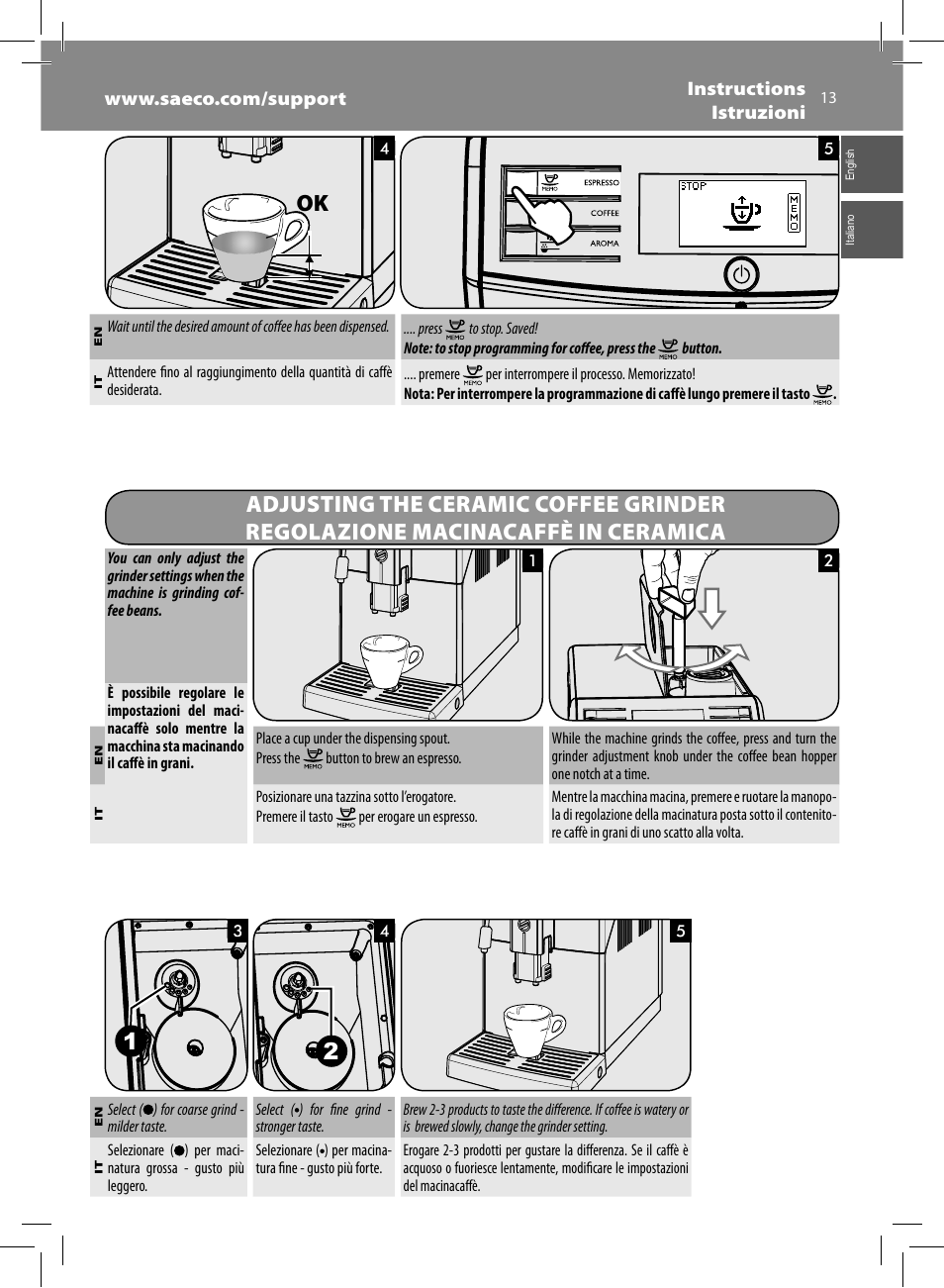 Philips Saeco Minuto Machine espresso Super Automatique User Manual | Page 13 / 72