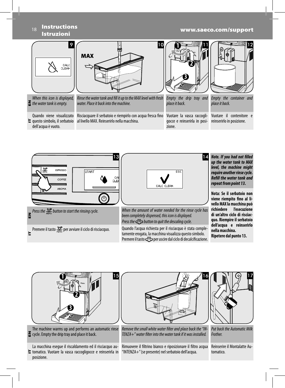 Philips Saeco Minuto Machine espresso Super Automatique User Manual | Page 18 / 72