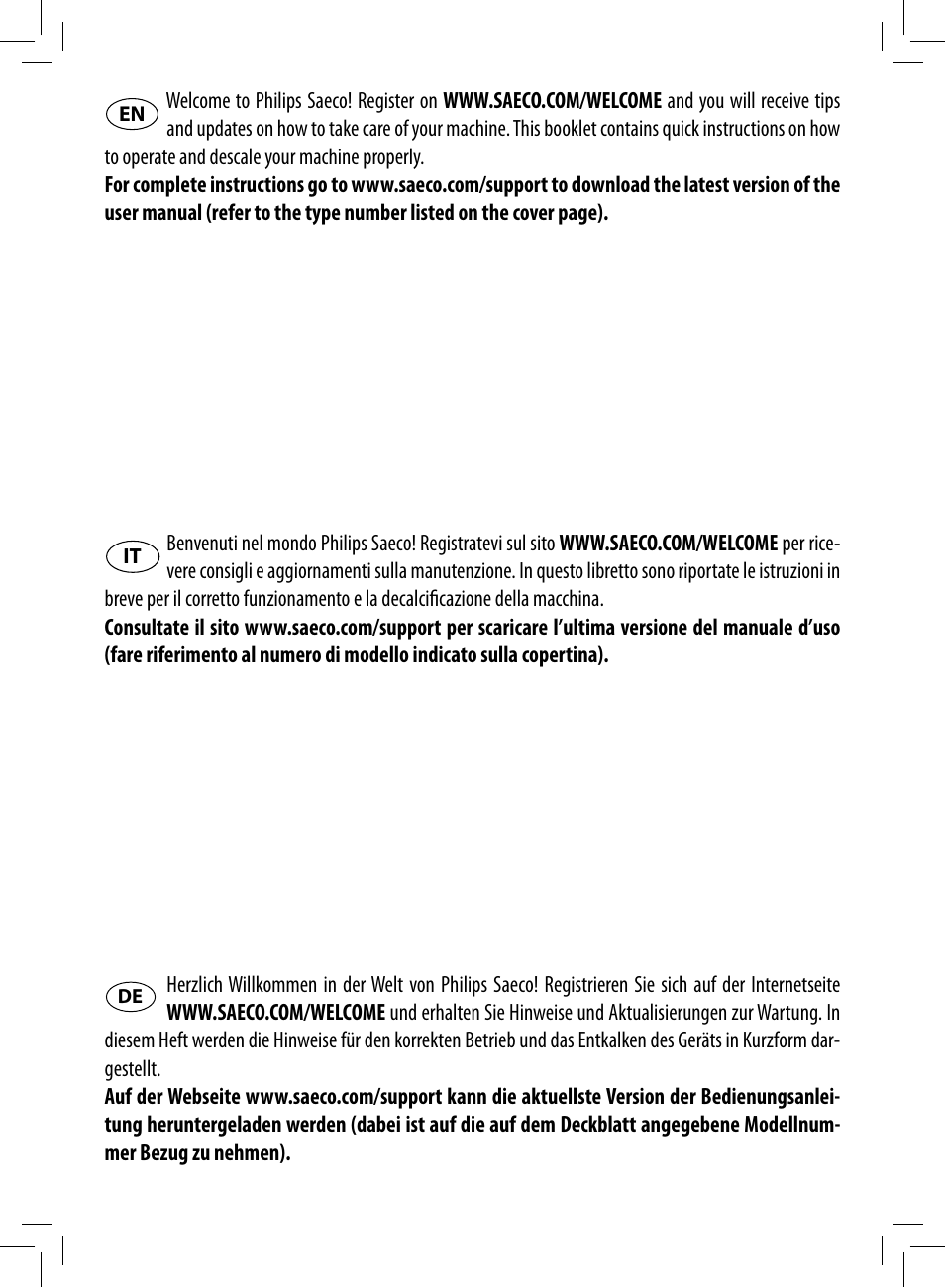 Philips Saeco Minuto Machine espresso Super Automatique User Manual | Page 2 / 72
