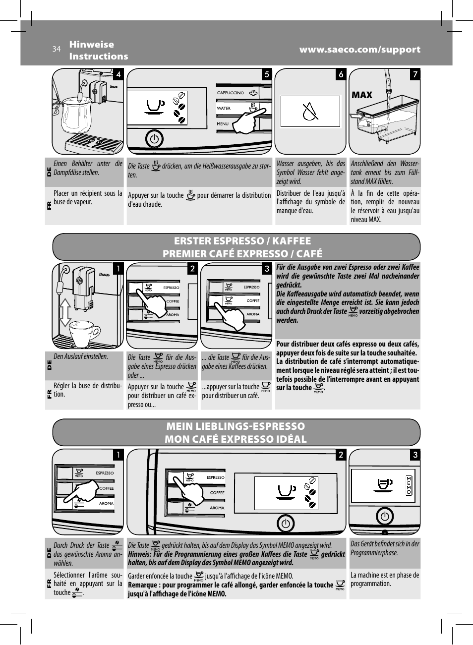 Mein lieblings-espresso mon café expresso idéal | Philips Saeco Minuto Machine espresso Super Automatique User Manual | Page 34 / 72