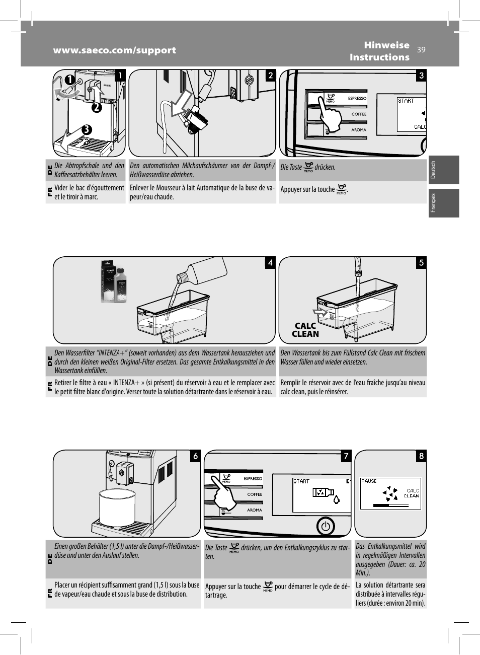 Philips Saeco Minuto Machine espresso Super Automatique User Manual | Page 39 / 72