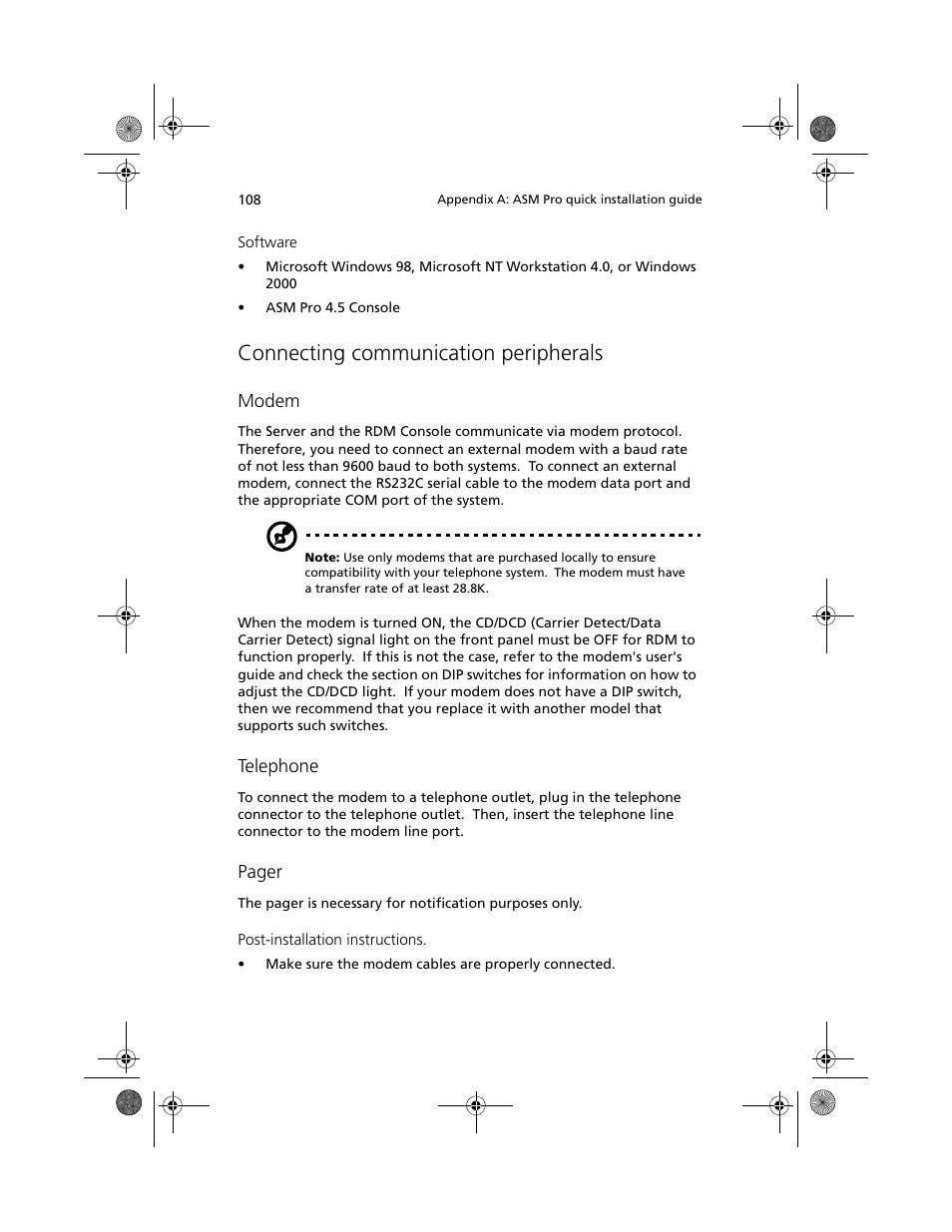 Connecting communication peripherals | Acer Altos R500 User Manual | Page 118 / 142