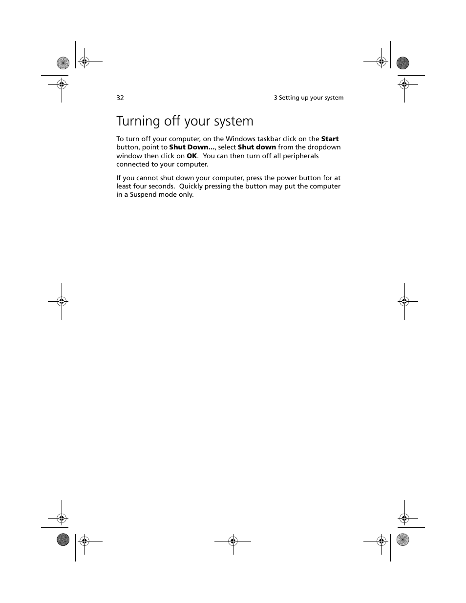 Turning off your system | Acer Altos R500 User Manual | Page 42 / 142