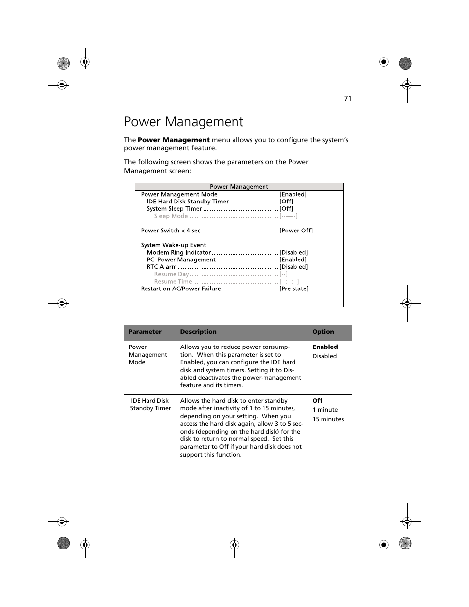 Power management | Acer Altos R500 User Manual | Page 81 / 142