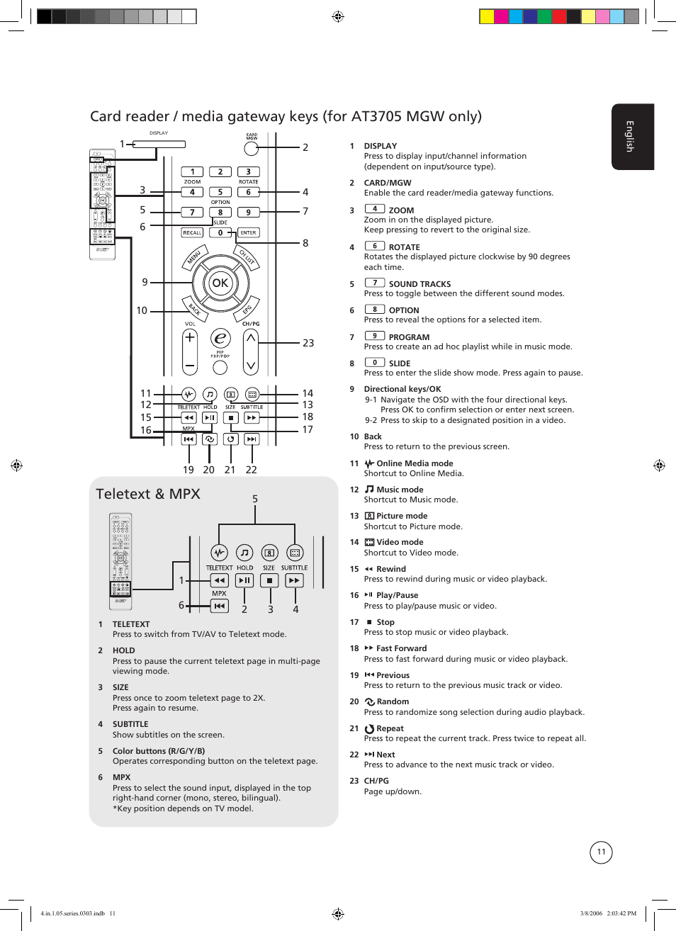 Teletext & mpx | Acer AT3705-MGW User Manual | Page 11 / 41