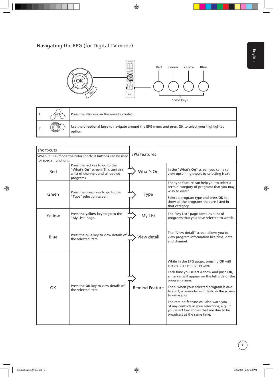 Navigating the epg (for digital tv mode) | Acer AT3705-MGW User Manual | Page 31 / 41