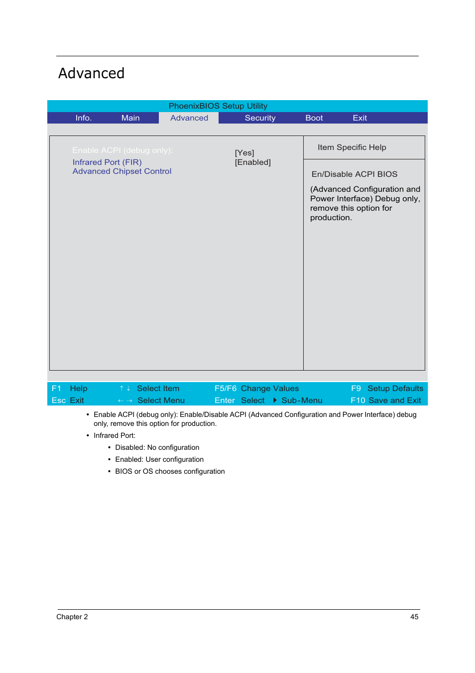 Advanced | Acer 5210 User Manual | Page 54 / 113