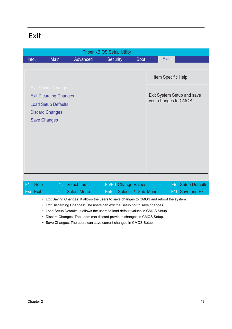 Exit | Acer 5210 User Manual | Page 58 / 113