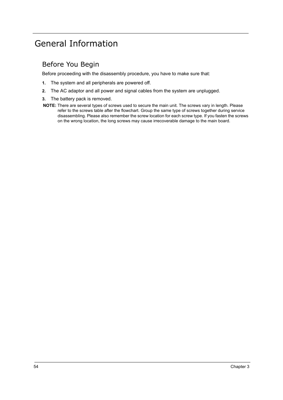 General information, Before you begin, System check procedures | Acer 5210 User Manual | Page 63 / 113