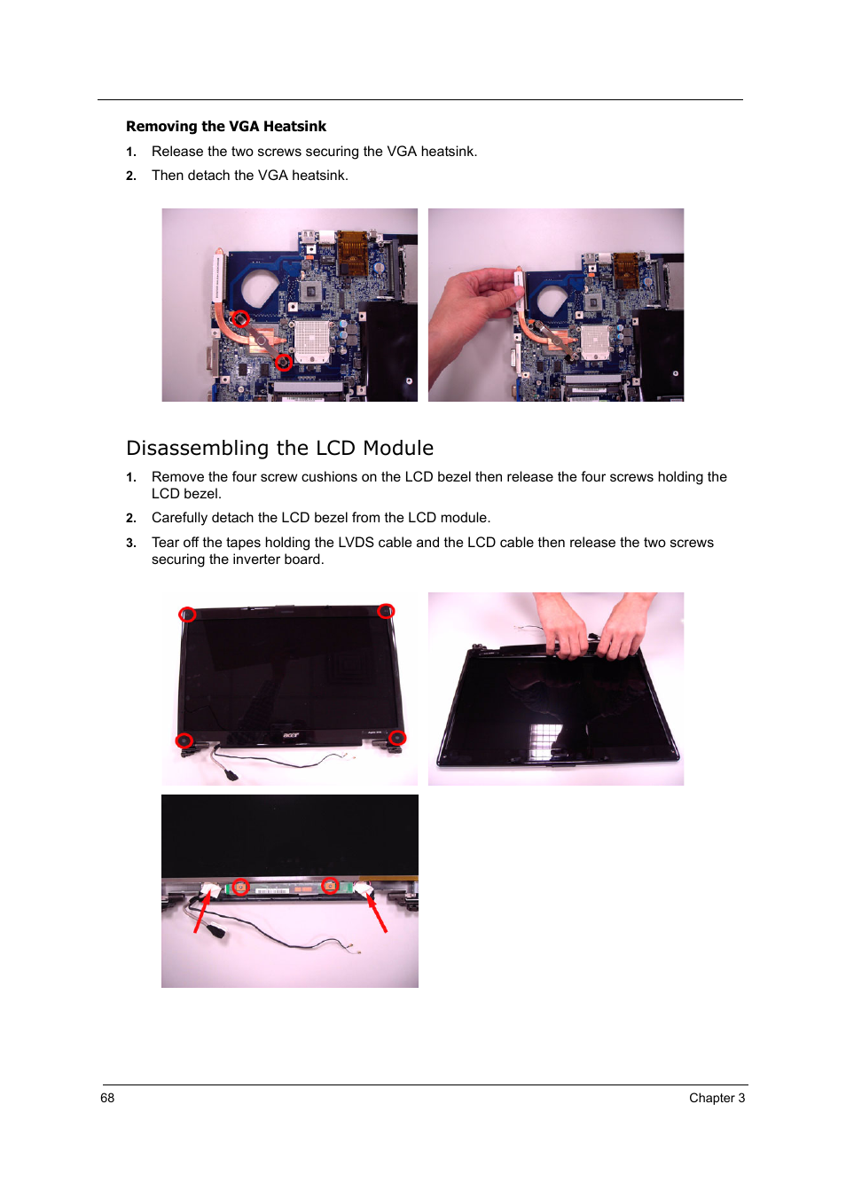 Disassembling the lcd module | Acer 5210 User Manual | Page 77 / 113