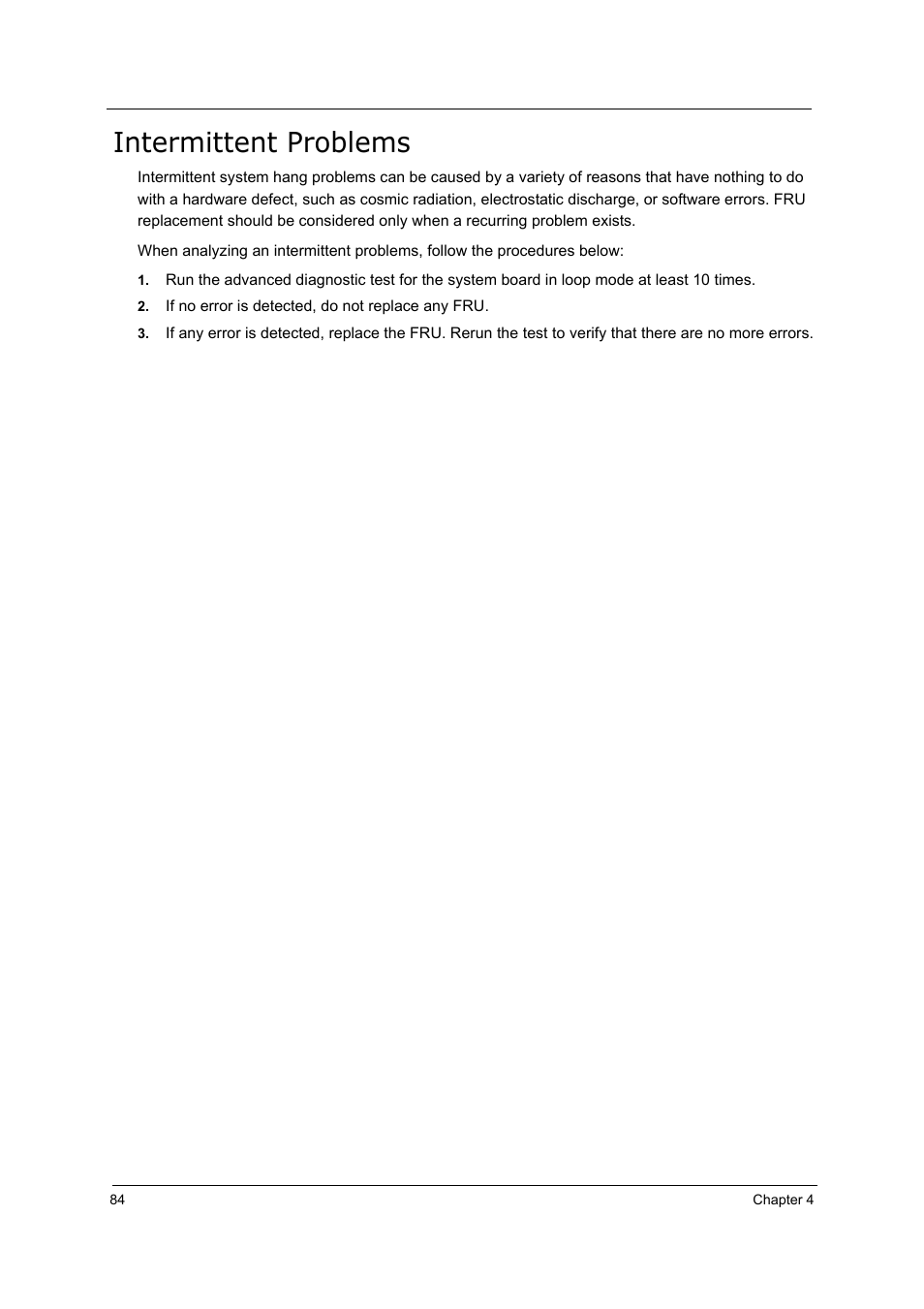 Intermittent problems | Acer 5210 User Manual | Page 93 / 113