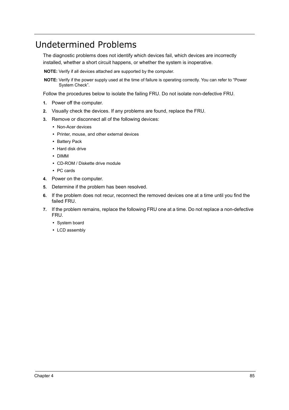 Undetermined problems | Acer 5210 User Manual | Page 94 / 113
