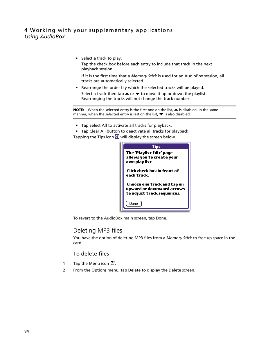Deleting mp3 files | Acer s60 User Manual | Page 106 / 296