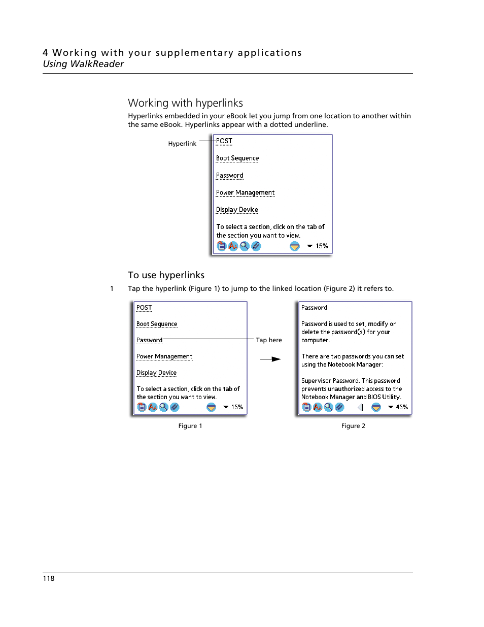 Working with hyperlinks | Acer s60 User Manual | Page 130 / 296