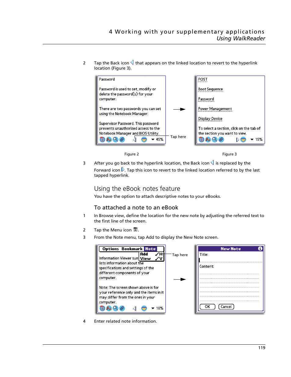 Using the ebook notes feature | Acer s60 User Manual | Page 131 / 296