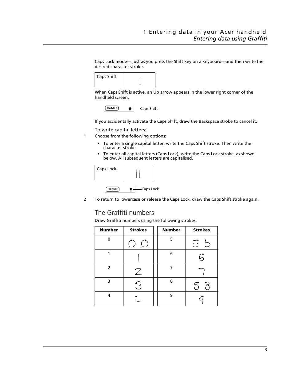 The graffiti numbers | Acer s60 User Manual | Page 15 / 296