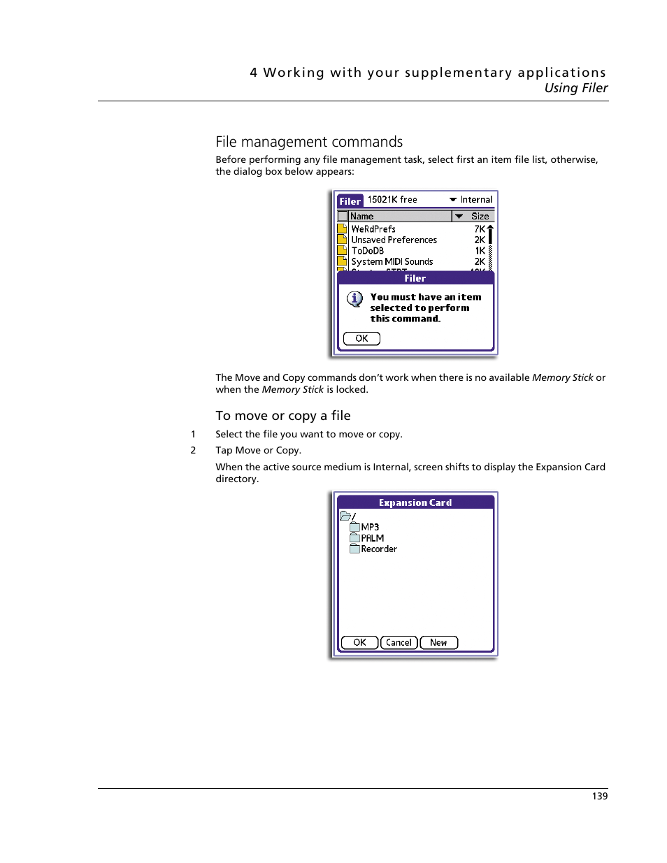 File management commands | Acer s60 User Manual | Page 151 / 296