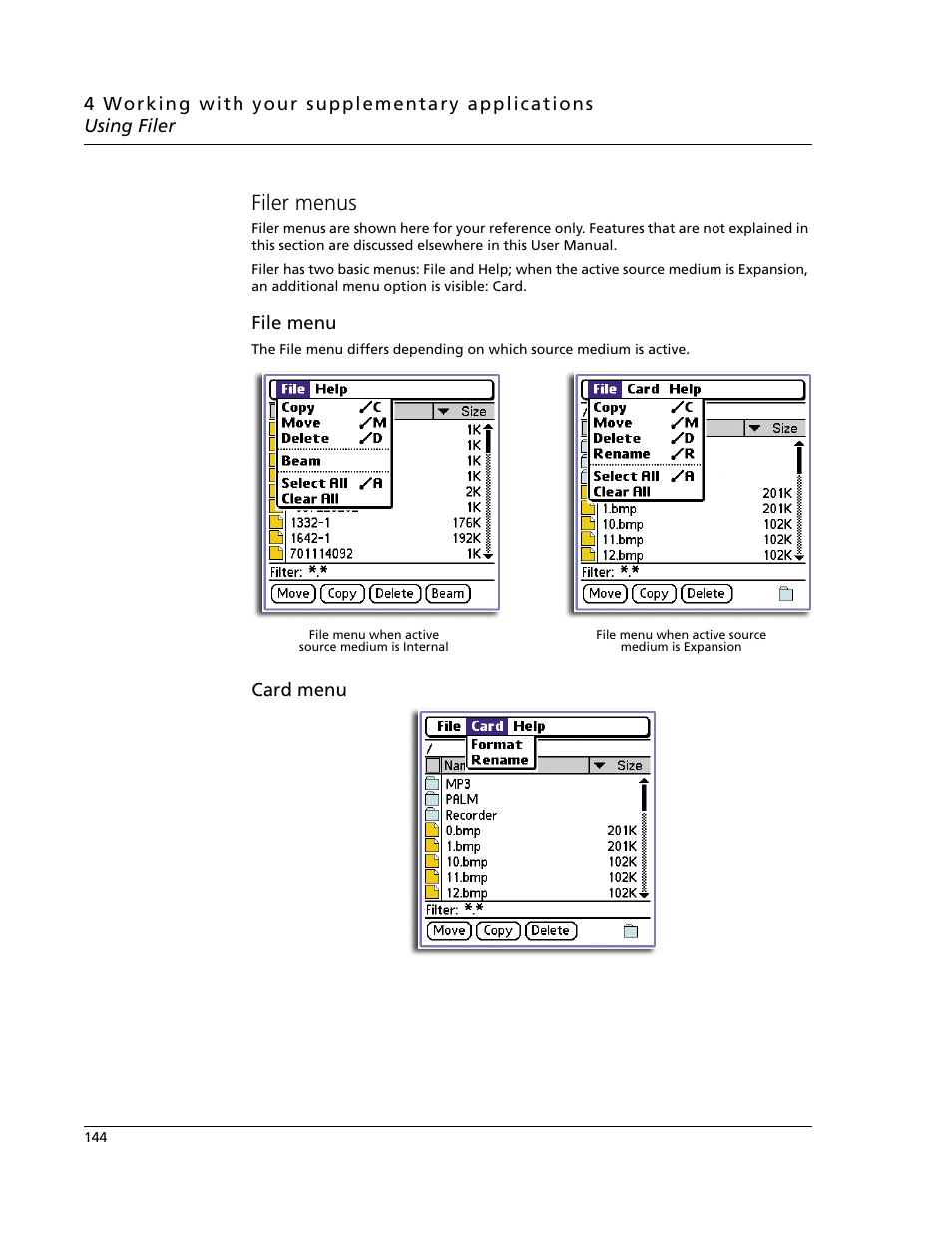 Filer menus | Acer s60 User Manual | Page 156 / 296