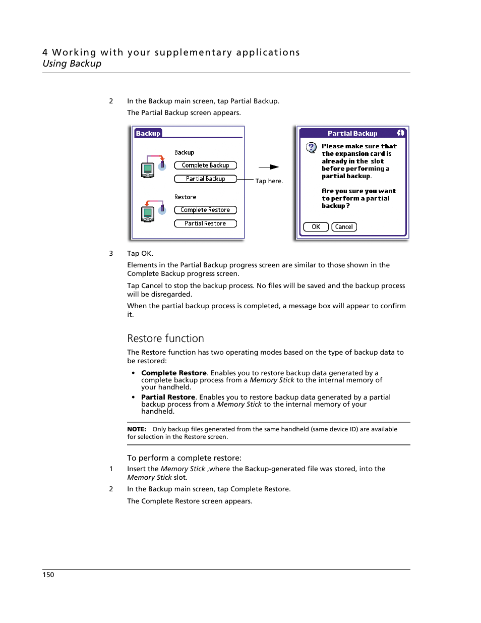 Restore function | Acer s60 User Manual | Page 162 / 296