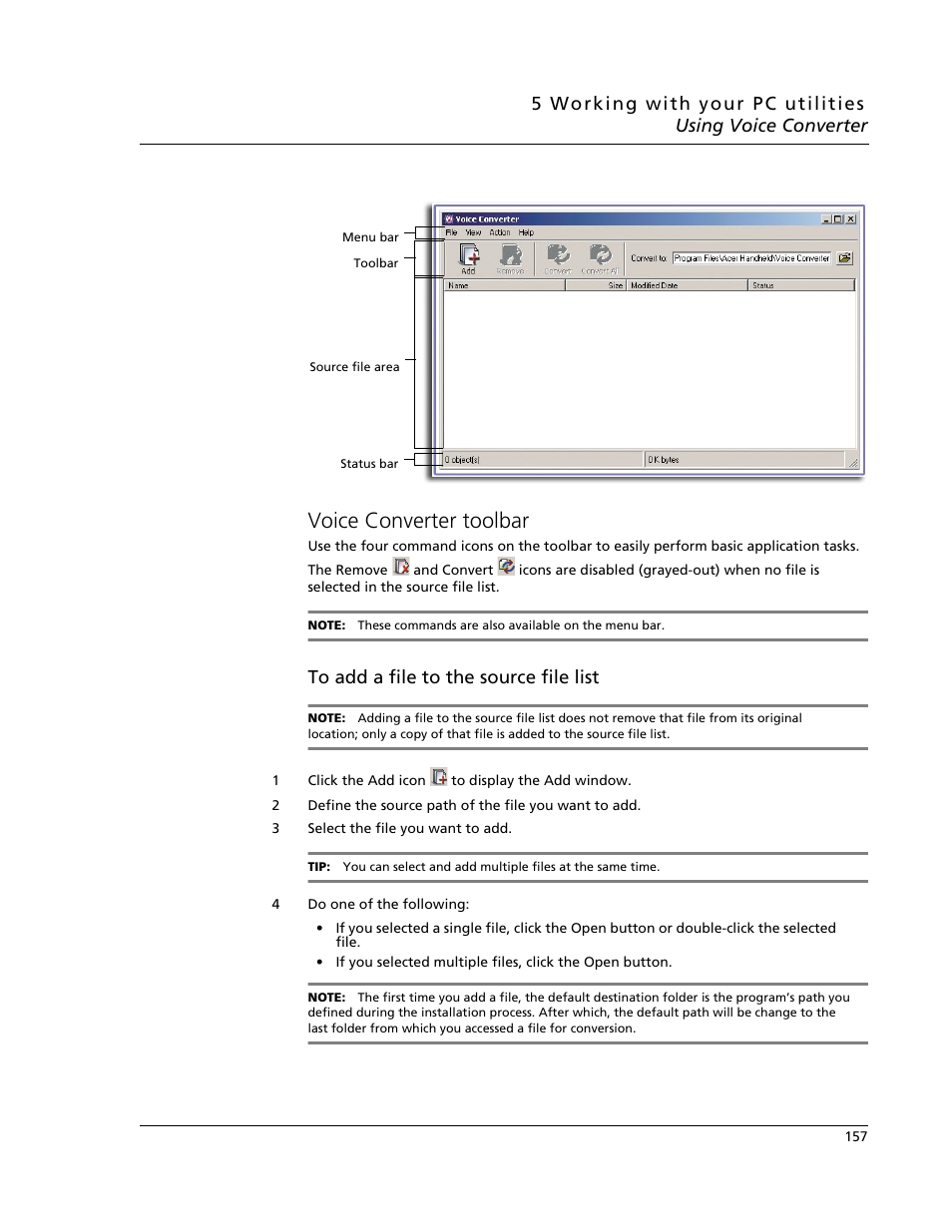 Voice converter toolbar | Acer s60 User Manual | Page 169 / 296