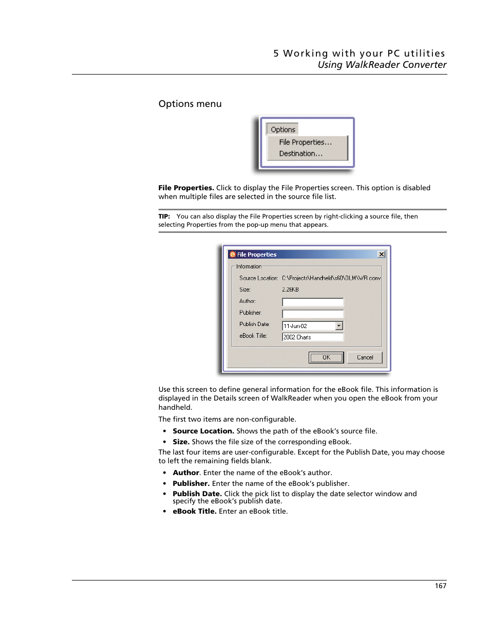 Options menu | Acer s60 User Manual | Page 179 / 296