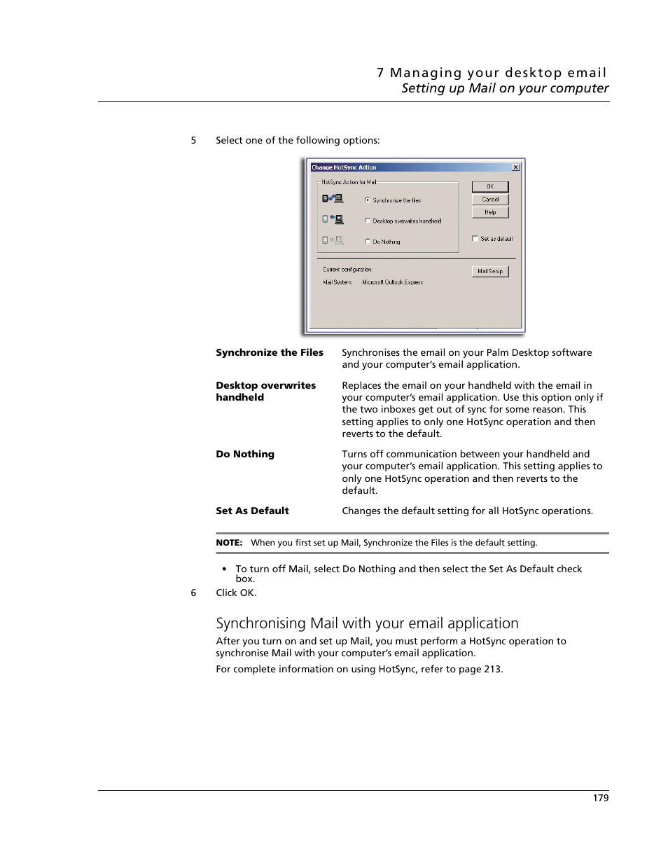 Synchronising mail with your email application | Acer s60 User Manual | Page 191 / 296