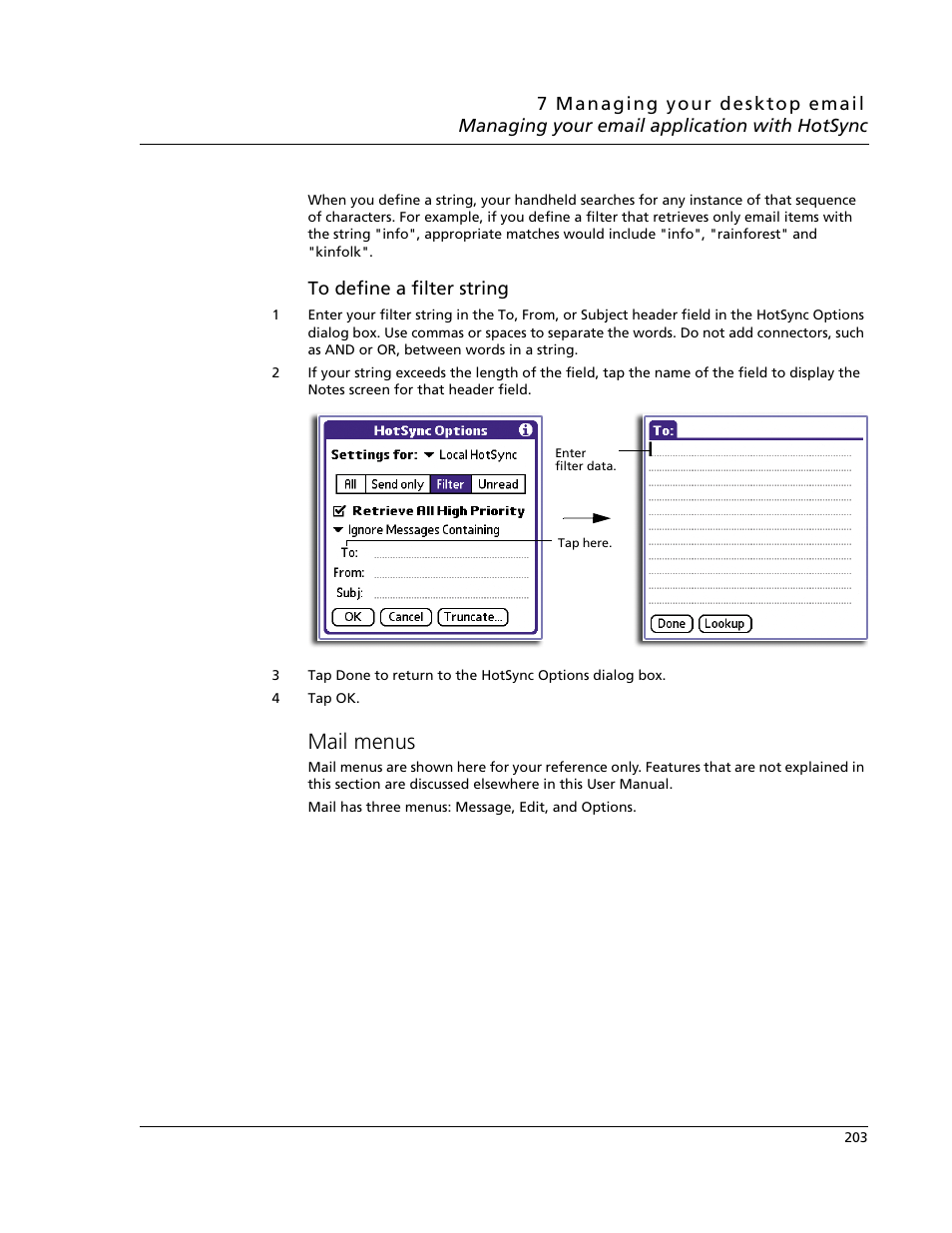 Mail menus | Acer s60 User Manual | Page 215 / 296