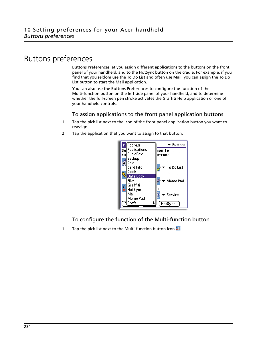 Buttons preferences | Acer s60 User Manual | Page 246 / 296