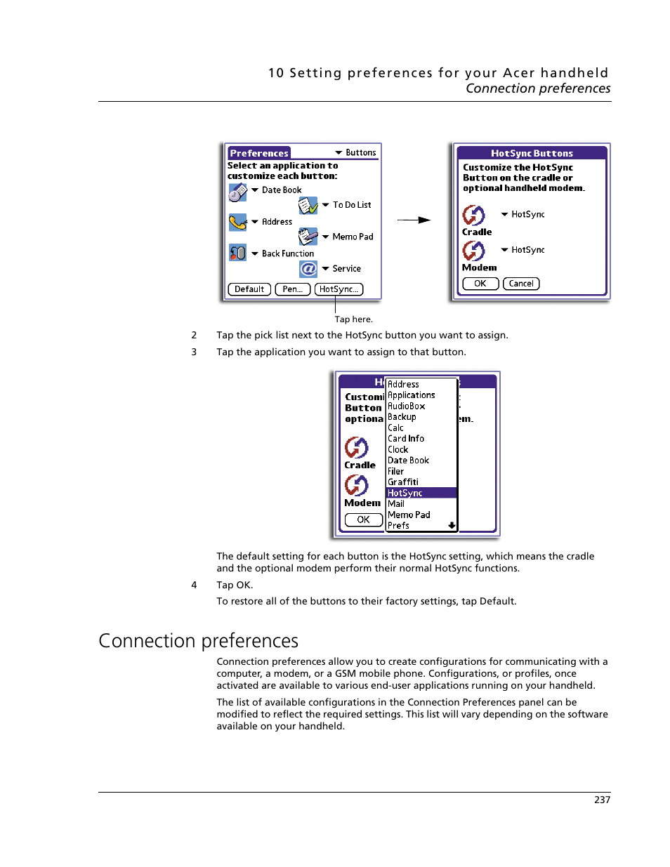 Connection preferences | Acer s60 User Manual | Page 249 / 296